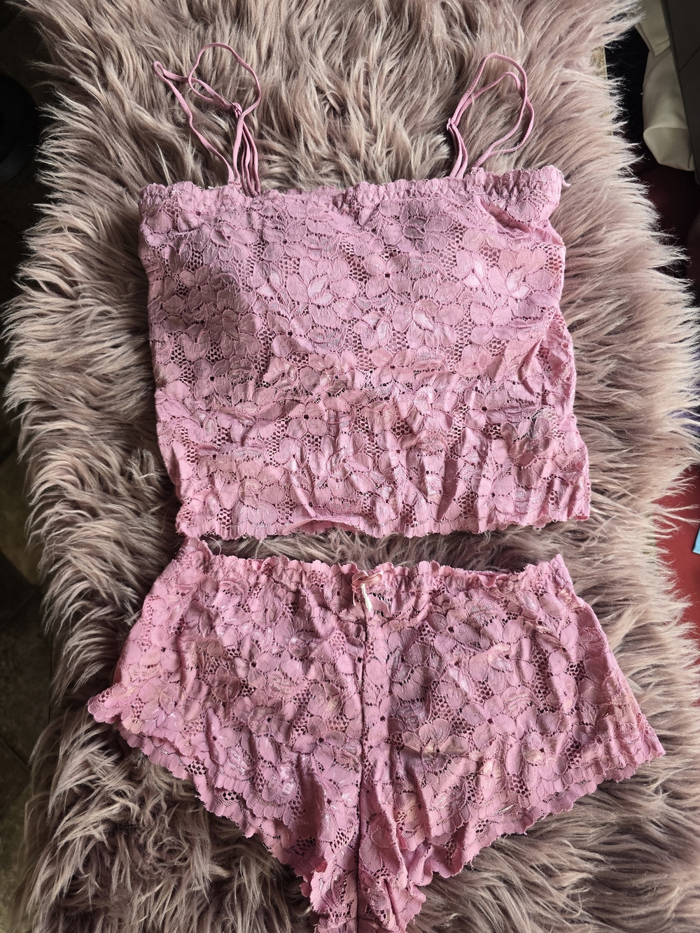 Pink Lace Cami & Short Sleep Set - Women Intimates